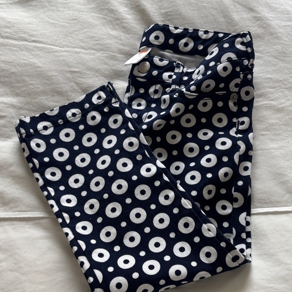 Gymboree Girls Navy and White Polka Dot Pants - Size 7 - Picture 2 of 7